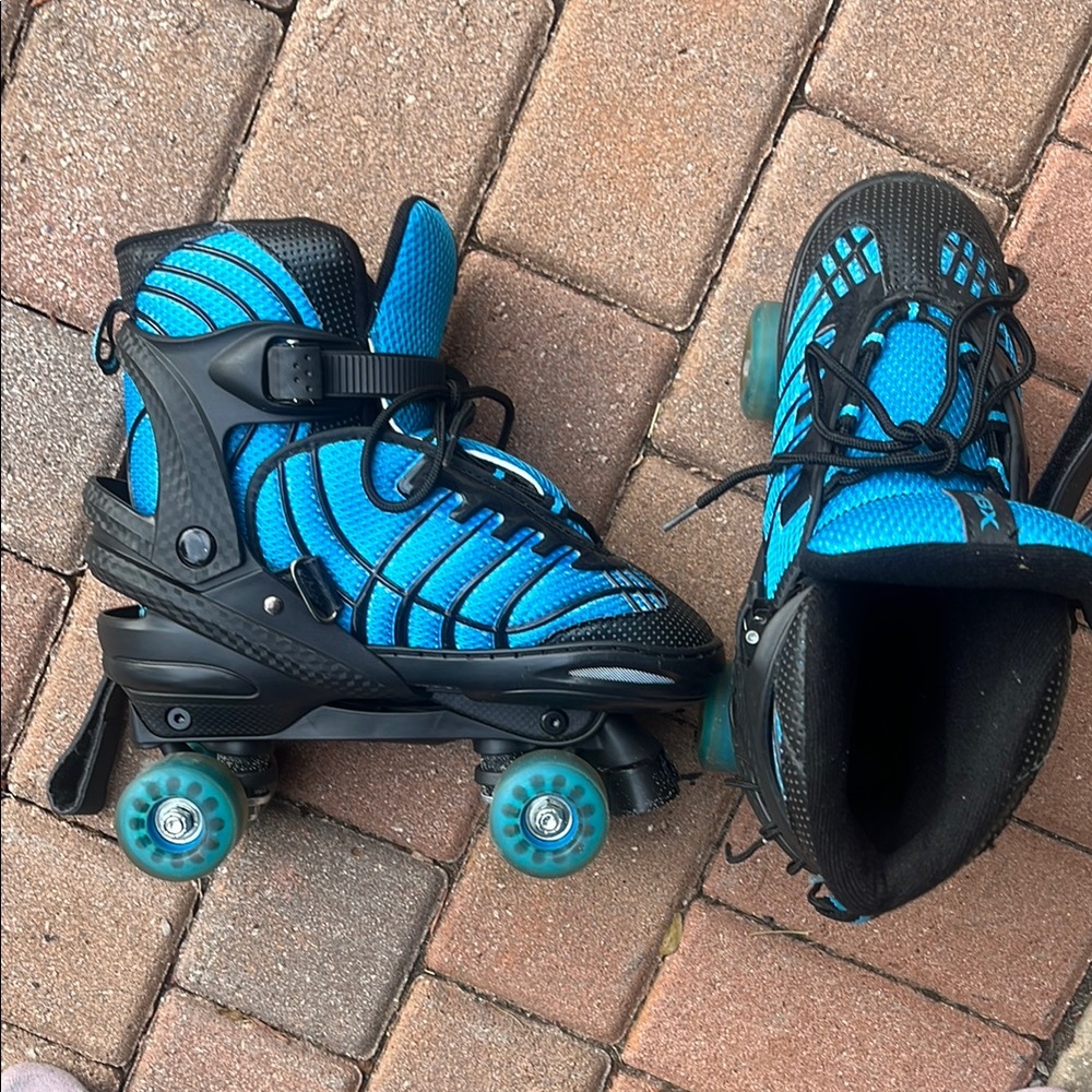 Vibrant Blue Kids Roller Skates